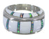 White Inlay Opal Sterling Silver Southwest Ring Size 7-3/4 JX38391